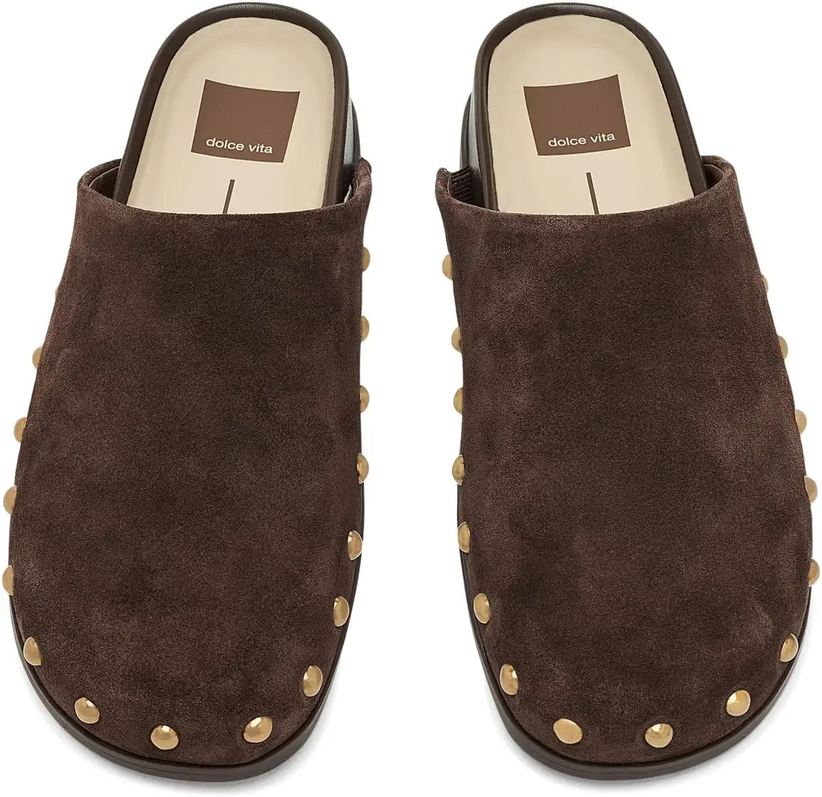 Joney Stud Mule - Dark Brown Suede