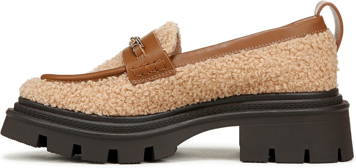 Sam Edelman Pierre Cozy Faux Shearling Loafer - Dark Blonde/Spiced Cognac