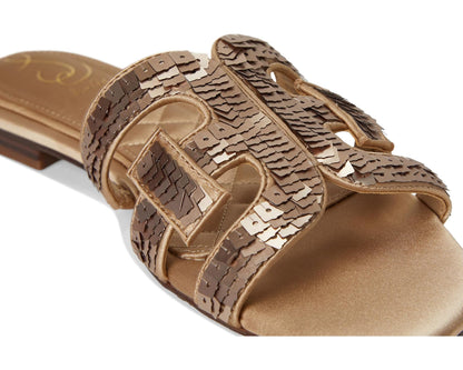 Sam Edelman Bay Glamour Slide Sandal - Molten Gold Sequin