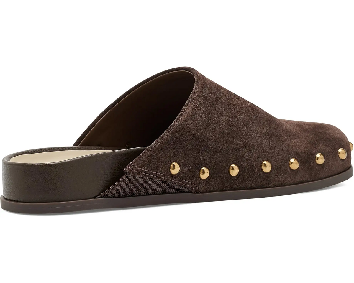 Joney Stud Mule - Dark Brown Suede