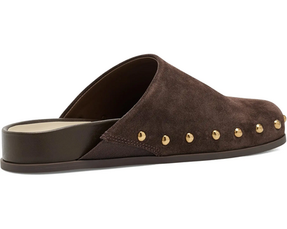 Joney Stud Mule - Dark Brown Suede