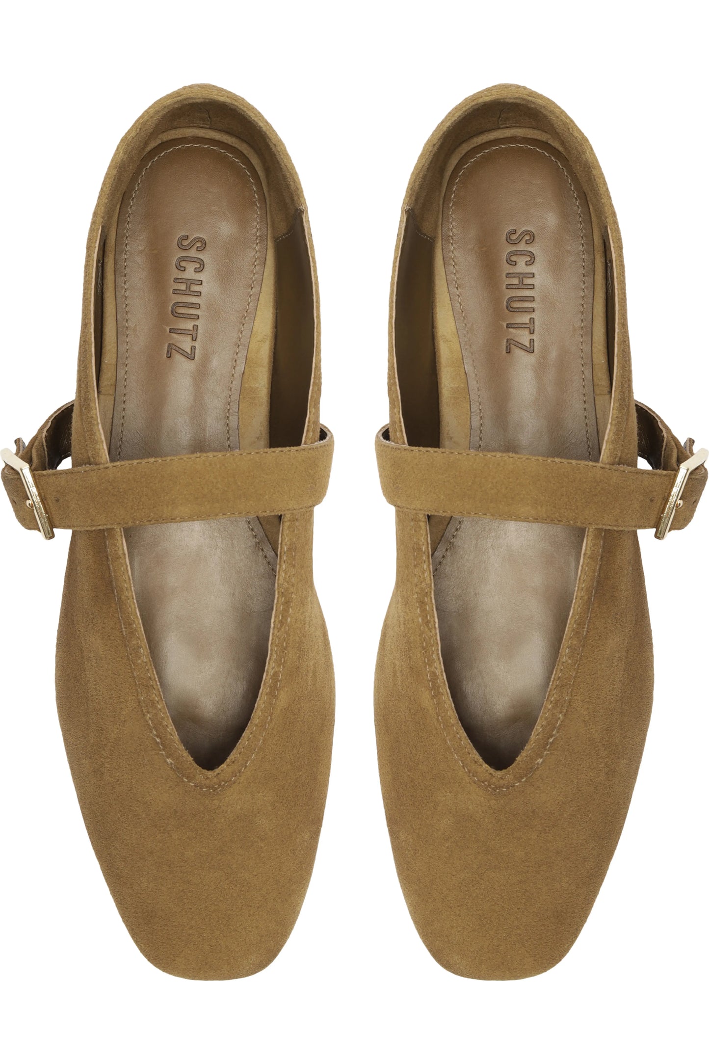 Vick Buckle Ballet Flat Shoe - Dried Olive Suede