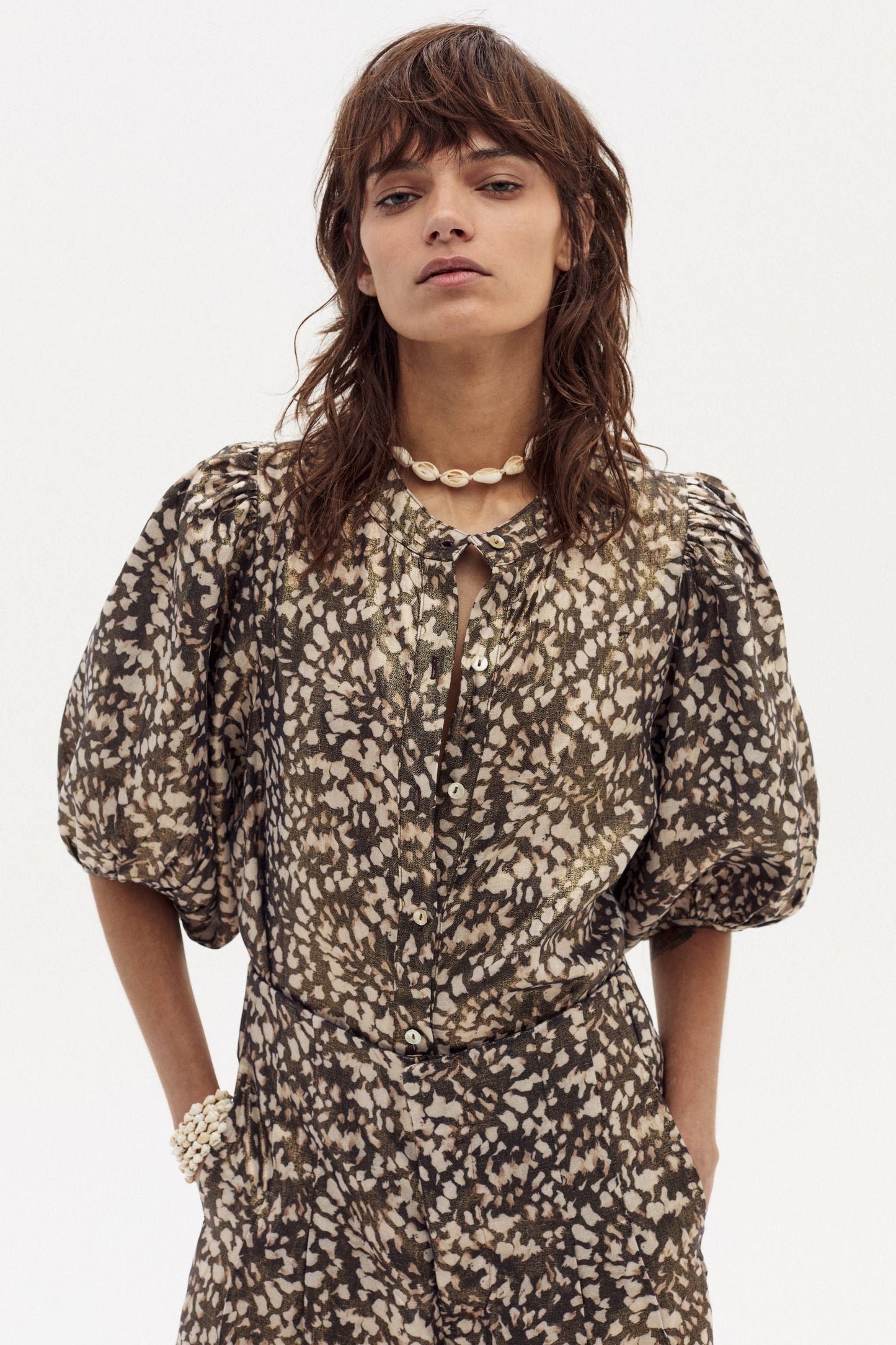 Bubble Linen Shirt - Impala Print