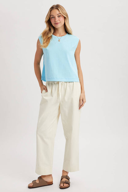 Washed Knit Tank Top - Seabreeze