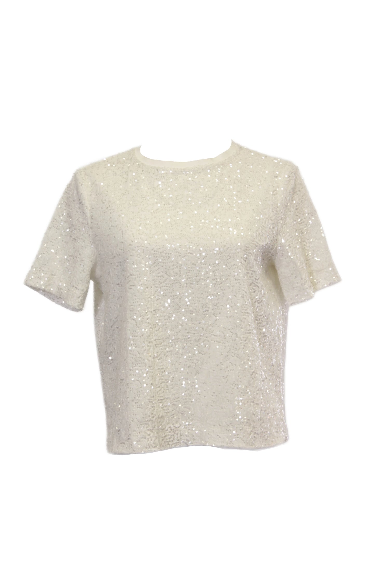 Sequin Tee - White