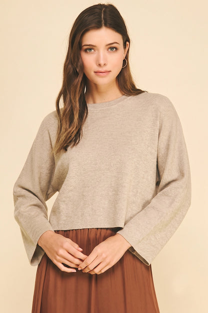 Wide Sleeve Sweater - Taupe