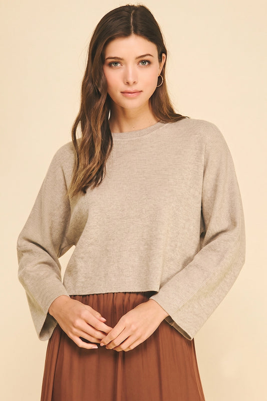 Wide Sleeve Sweater - Taupe