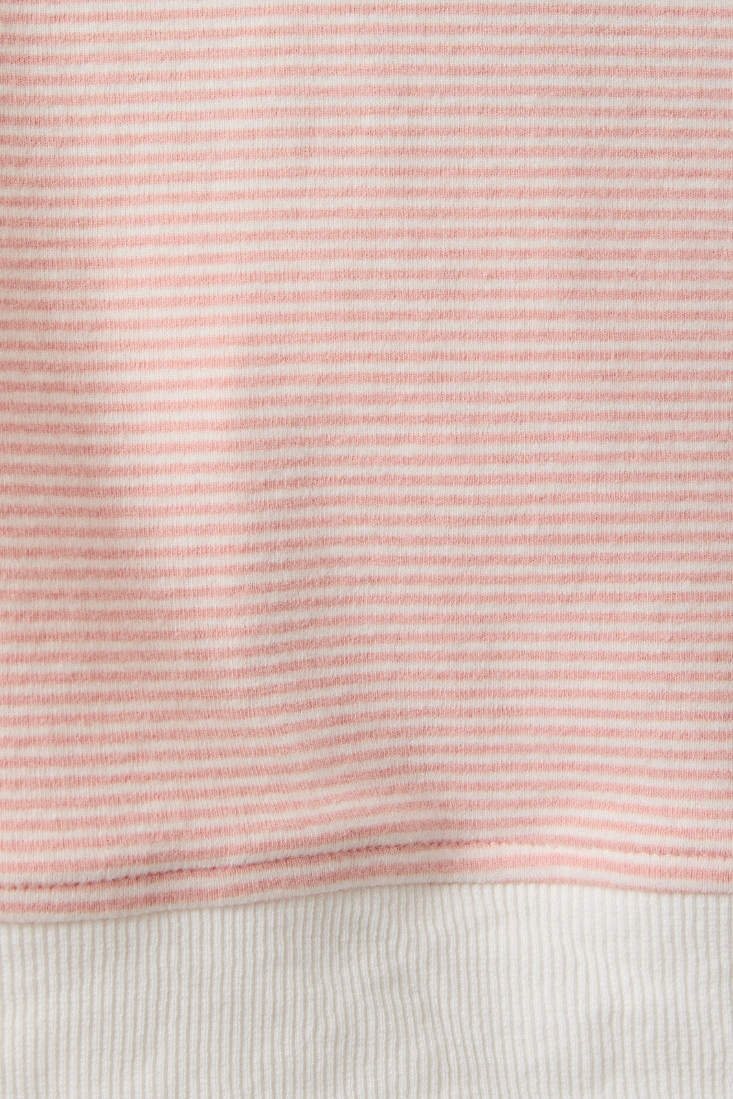 Mock Neck Stripe Sweatshirt Top - Peach/Cream