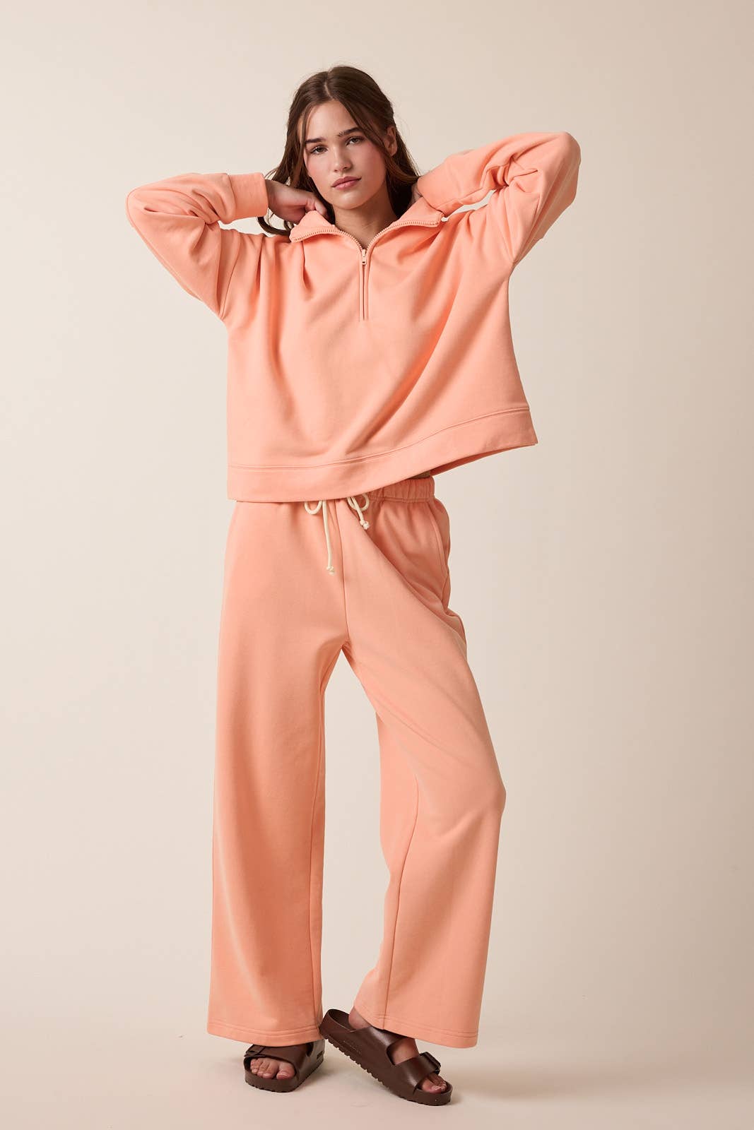 Half-Zip Knit Pullover - Melon