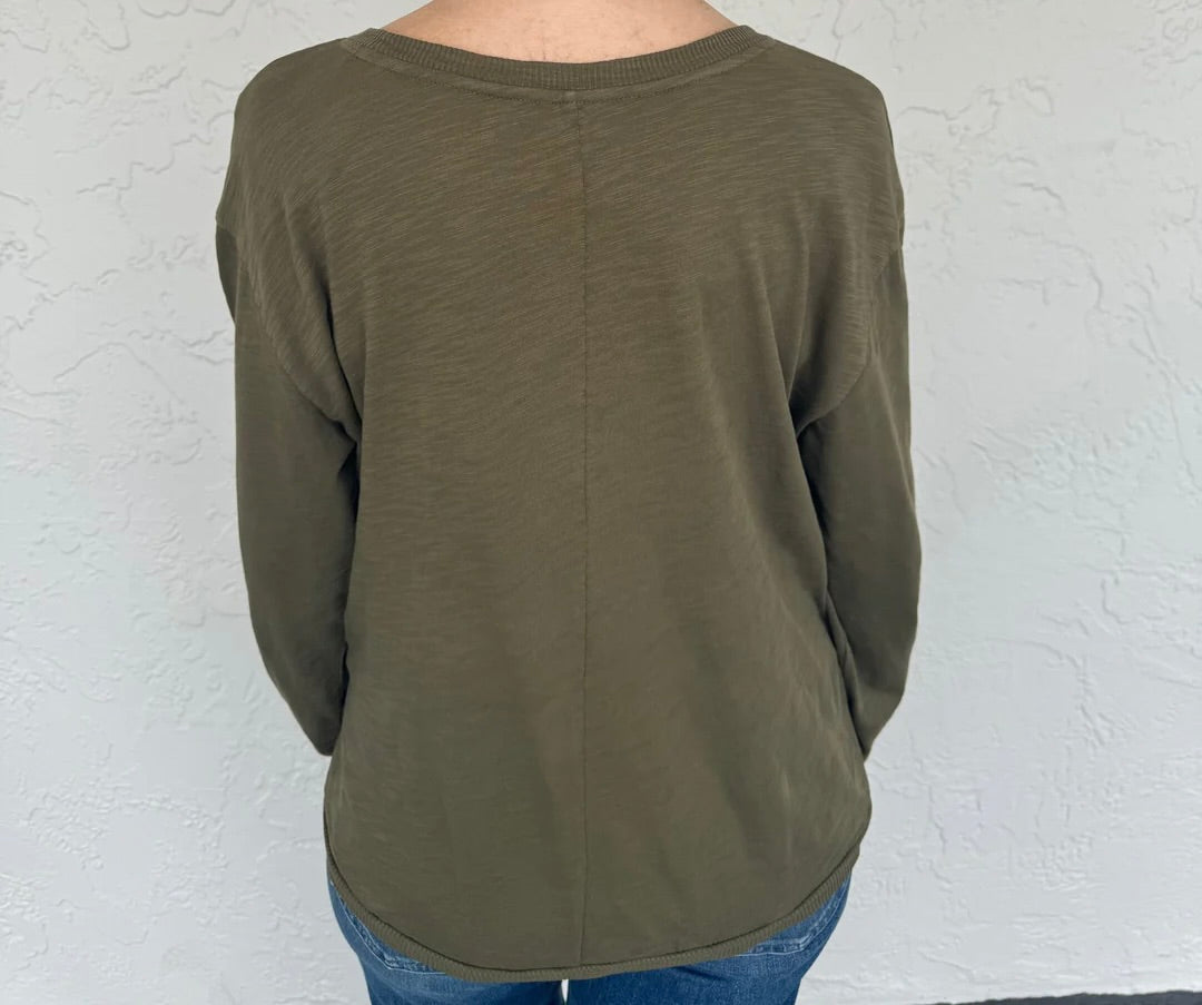 Balloon Sleeve Tee - Olive