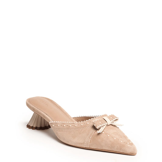 Merry Mule Kitten Heel Shoe - Taupe