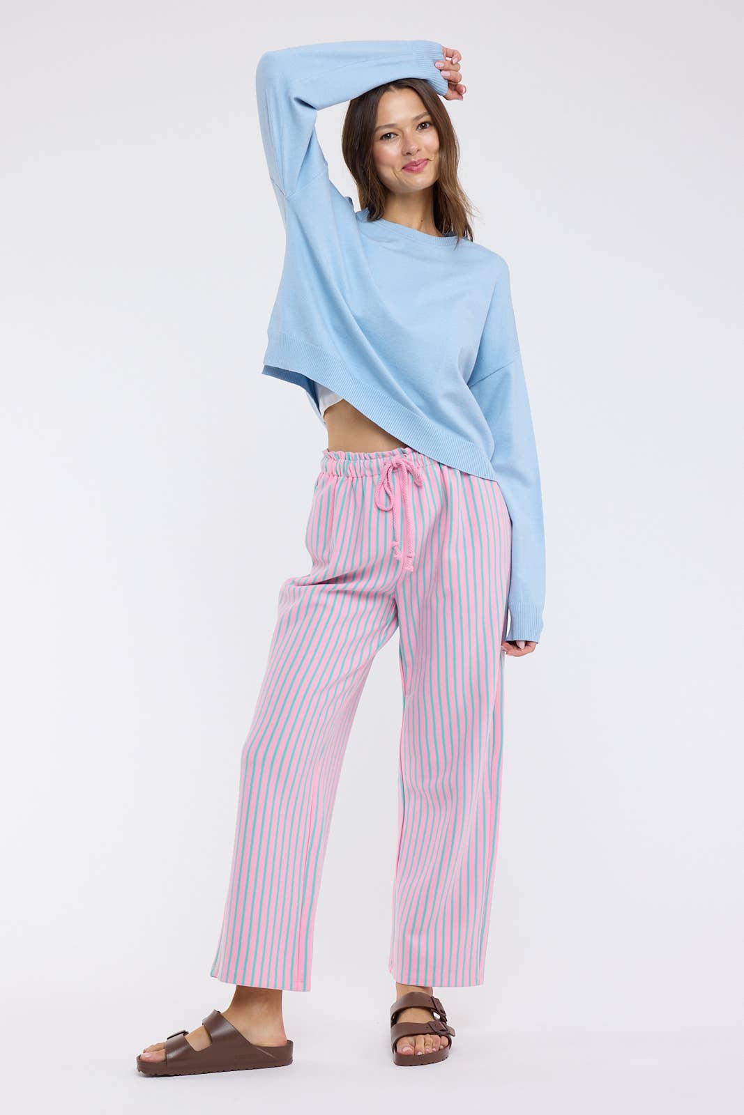 Basic Drop Shoulder Sweater - Sky