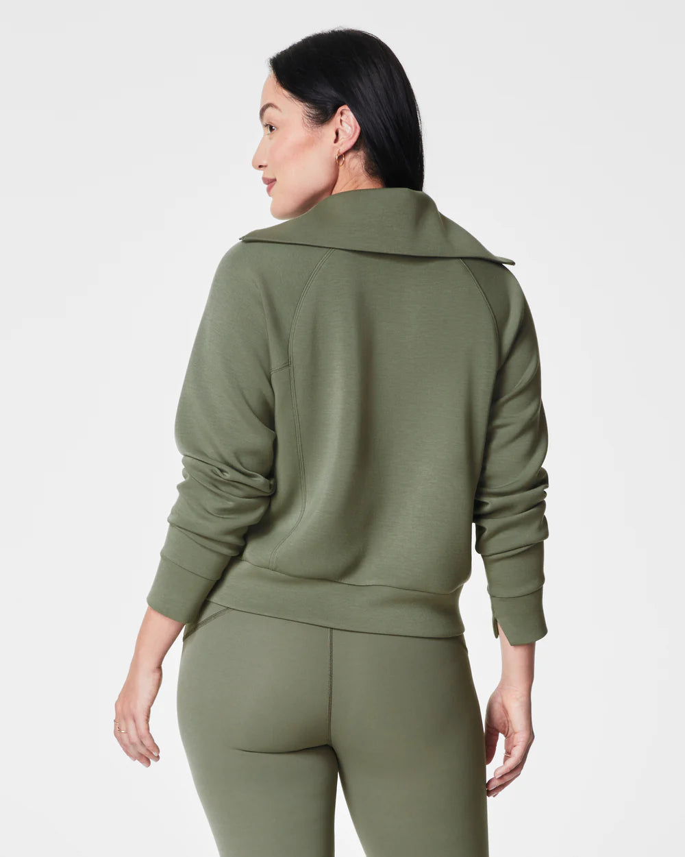 Spanx AirEssentials Half Zip Sweatshirt - Clover