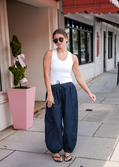 Freya Pull On Harem Pant - Celeste