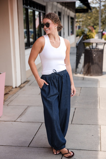Freya Pull On Harem Pant - Celeste