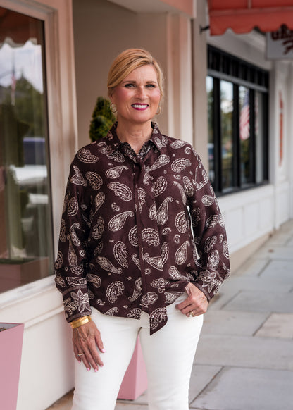 Paisley Bow Blouse