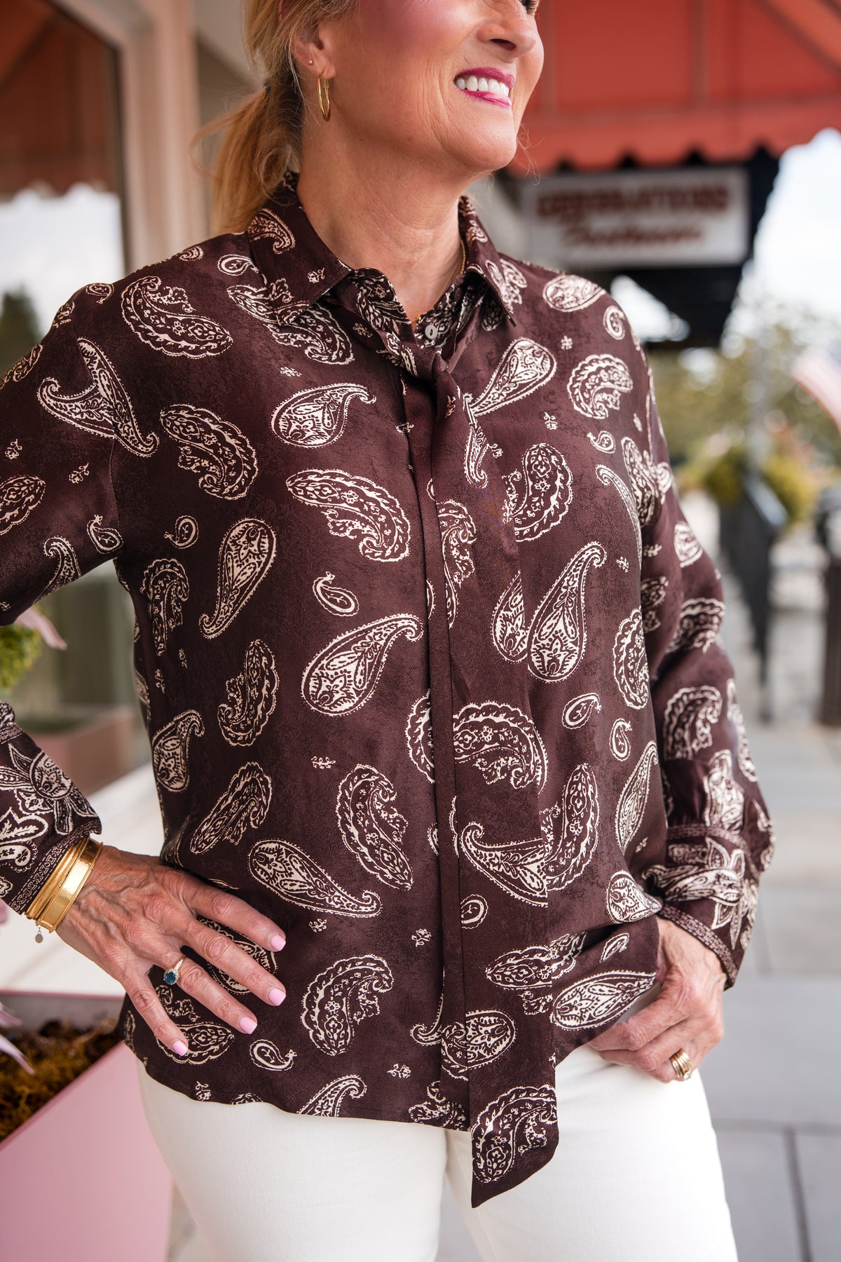 Paisley Bow Blouse