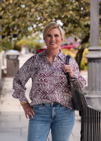 Oversized Zebra Blouse