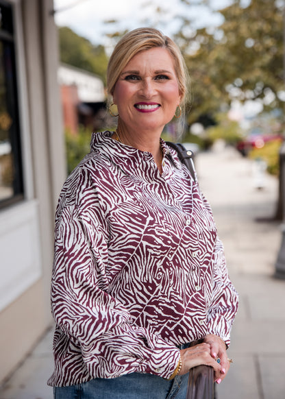 Oversized Zebra Blouse