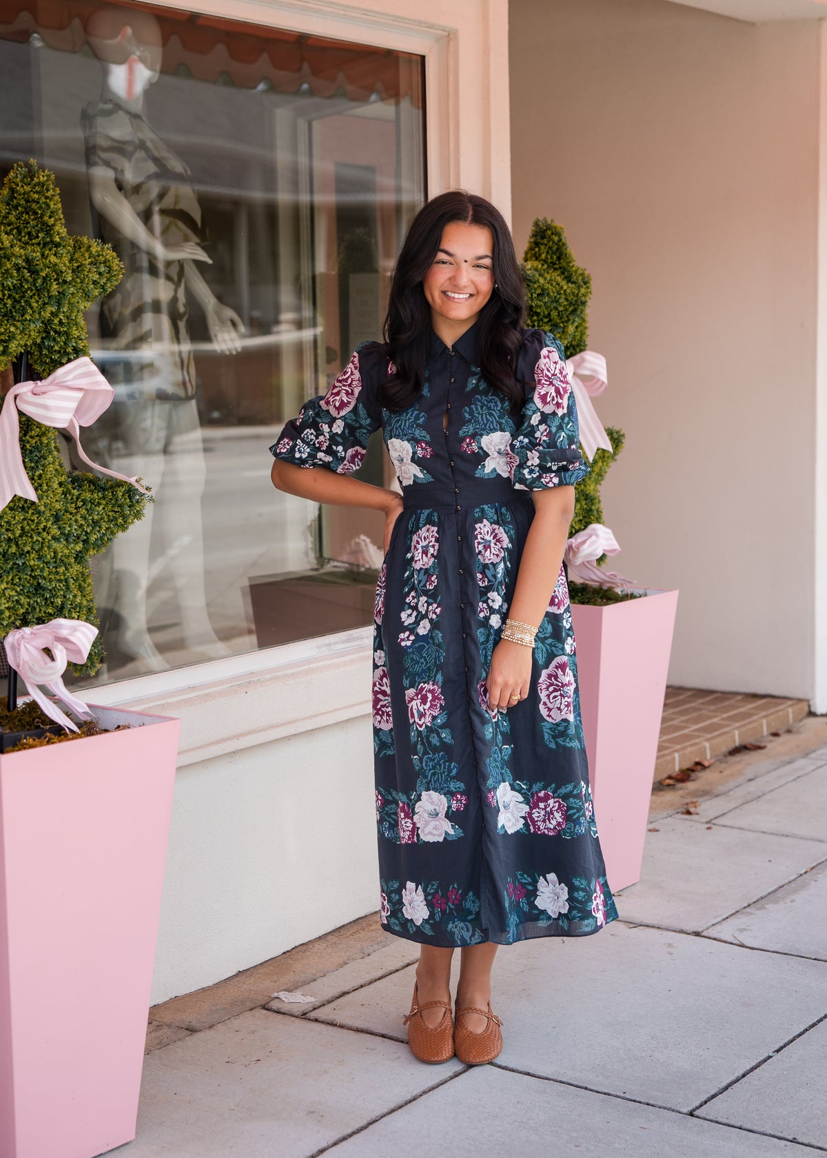 Donatella Midi Dress - Juliet Ebony