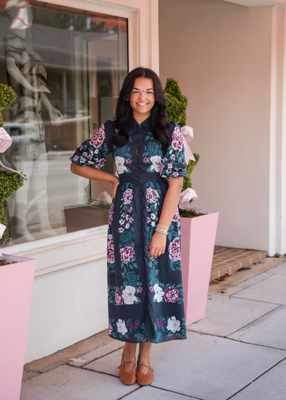 Donatella Midi Dress - Juliet Ebony