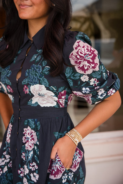 Donatella Midi Dress - Juliet Ebony