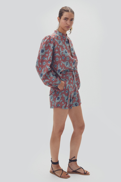 Frida Linen Shorts - Matilde Print