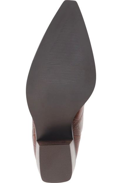 Matteo Croc Embossed Faux Leather Boot - Brown Croc
