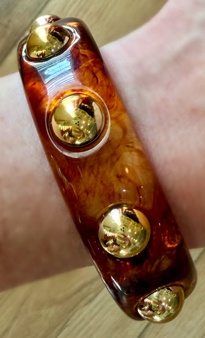 Abby Bangle Bracelet - Brown