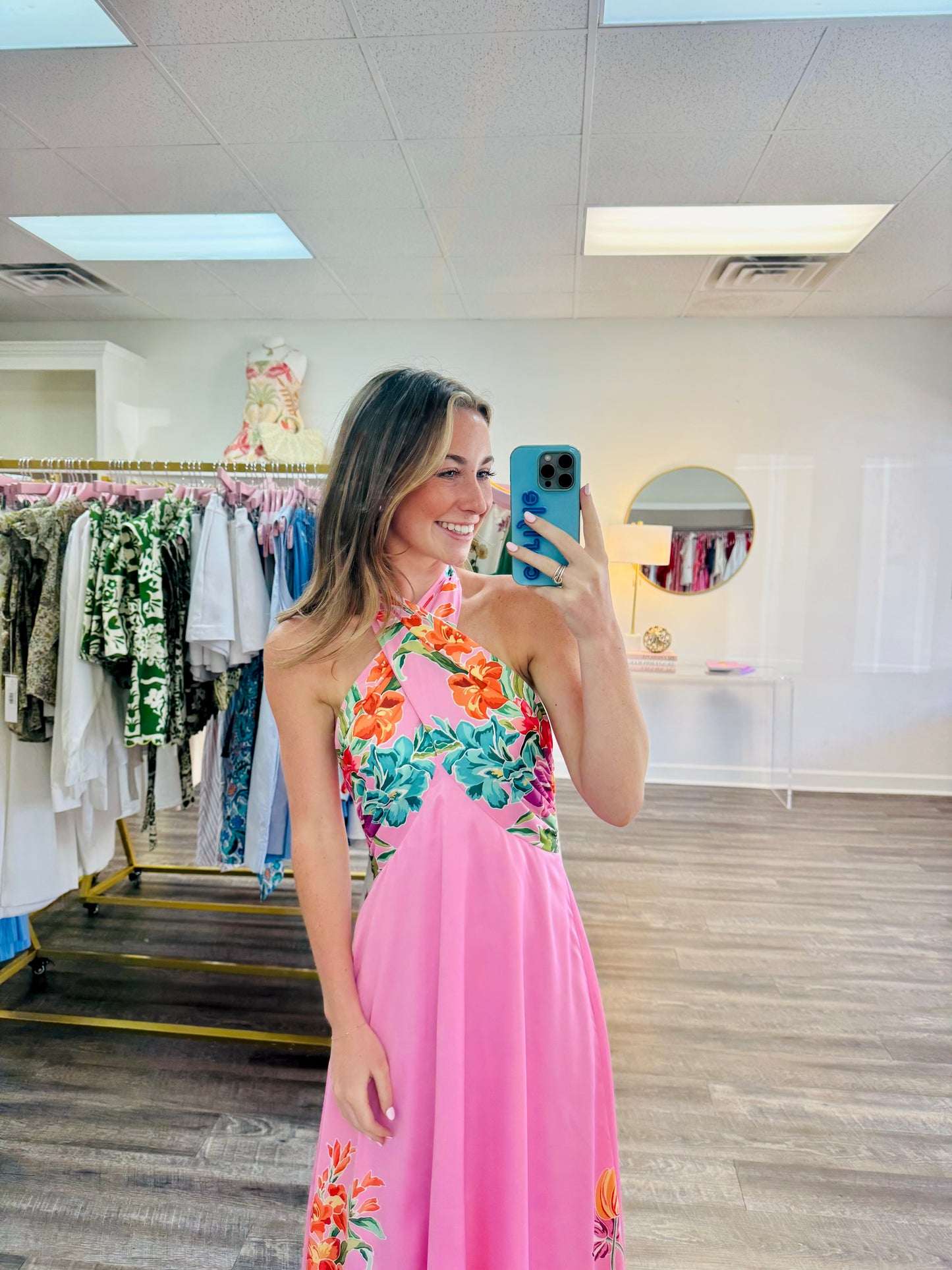 Aubrey Dress - Tulip Tapestry (Cotton Candy)