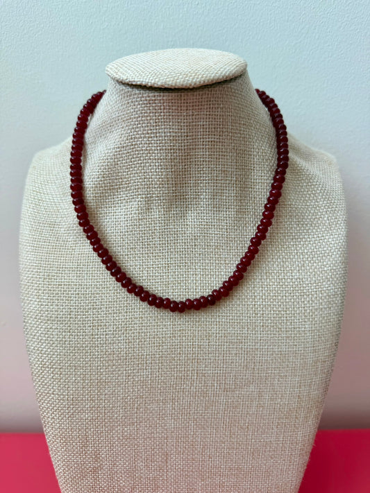 Gemma Necklace - Dark Red