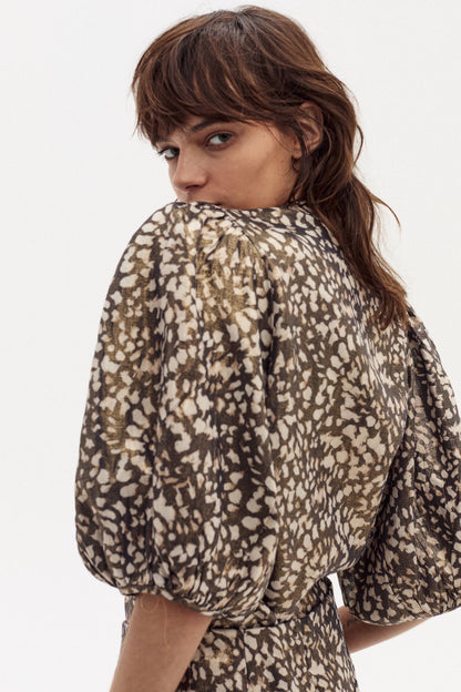 Bubble Linen Shirt - Impala Print