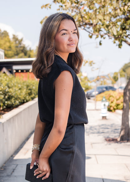 Starlight Sleeveless Sweater - Black