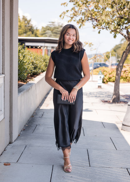 Starlight Sleeveless Sweater - Black