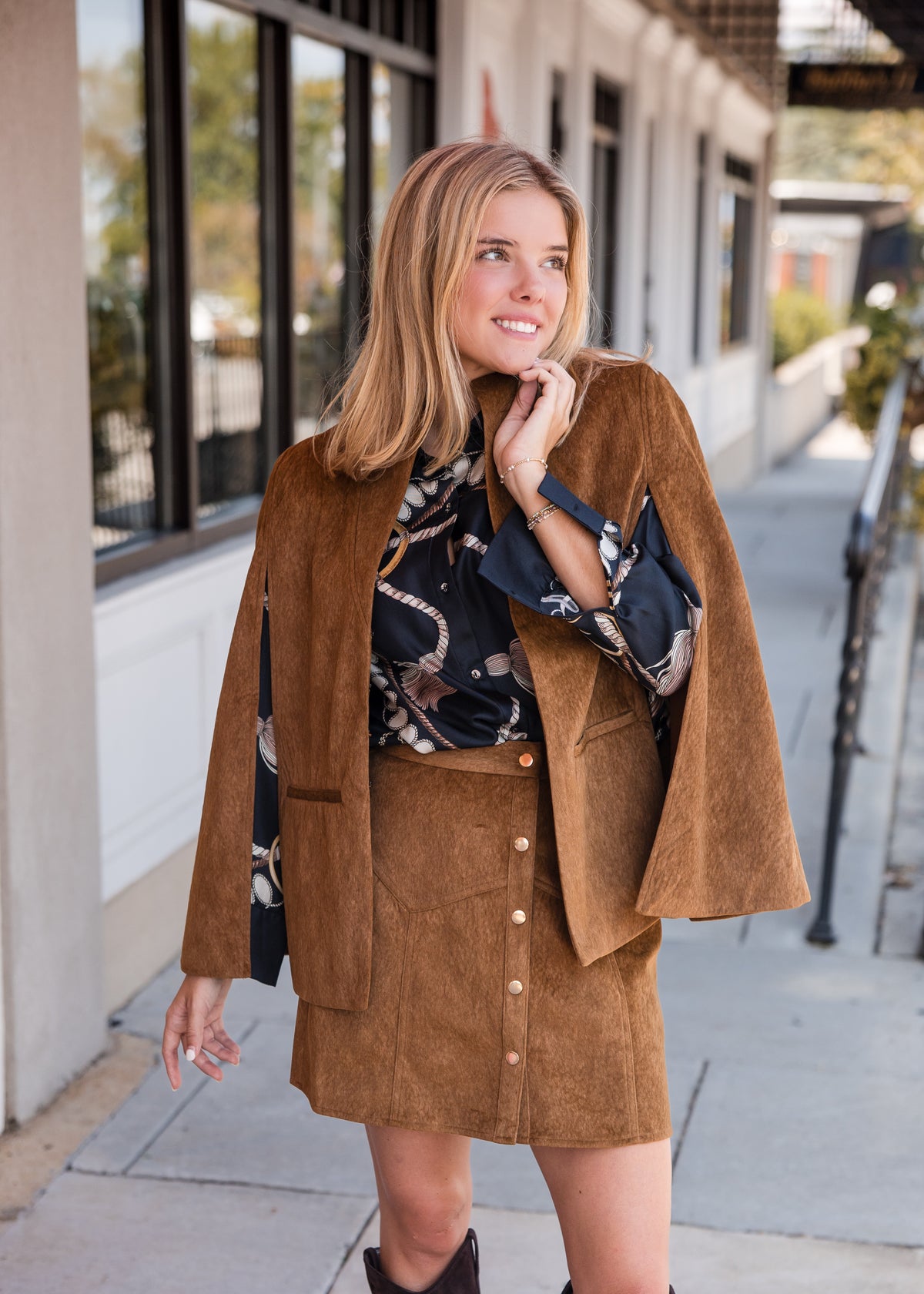 Hugo Short Skirt - Camel Suede