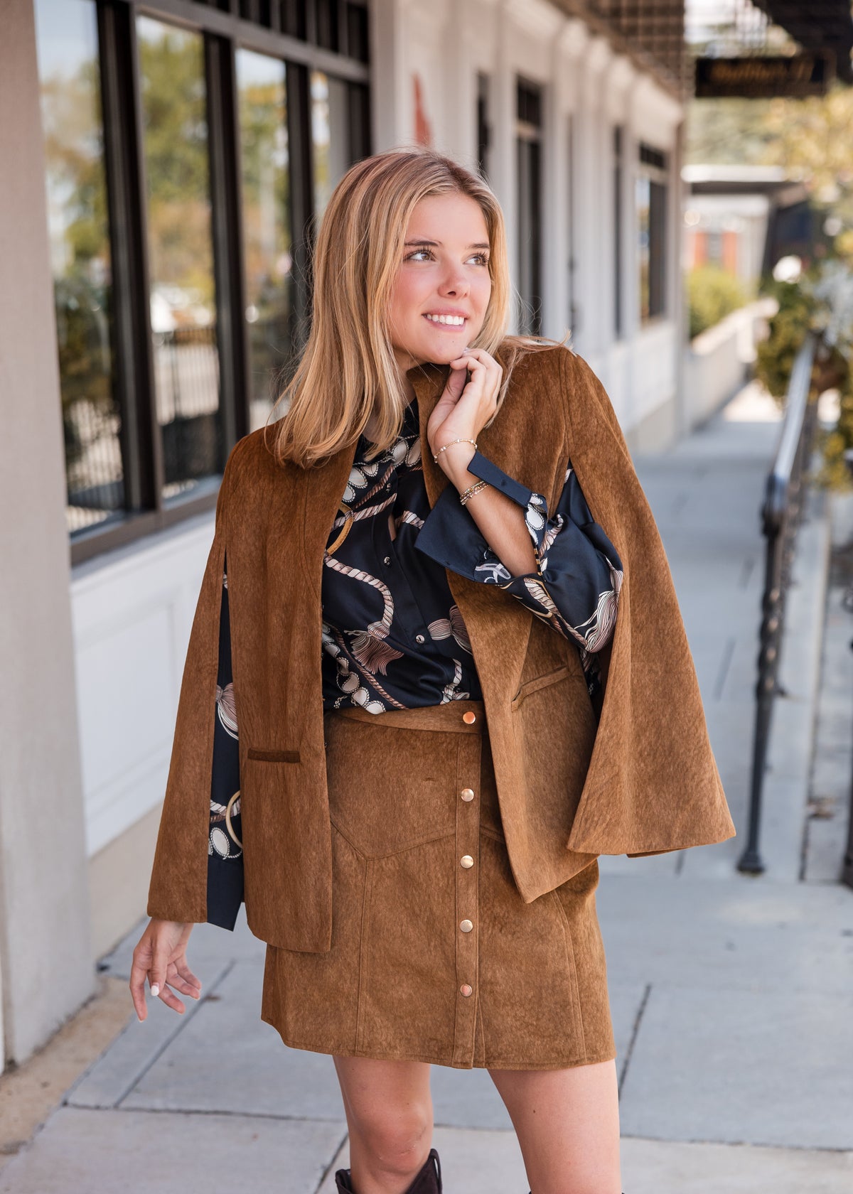Hugo Short Skirt - Camel Suede