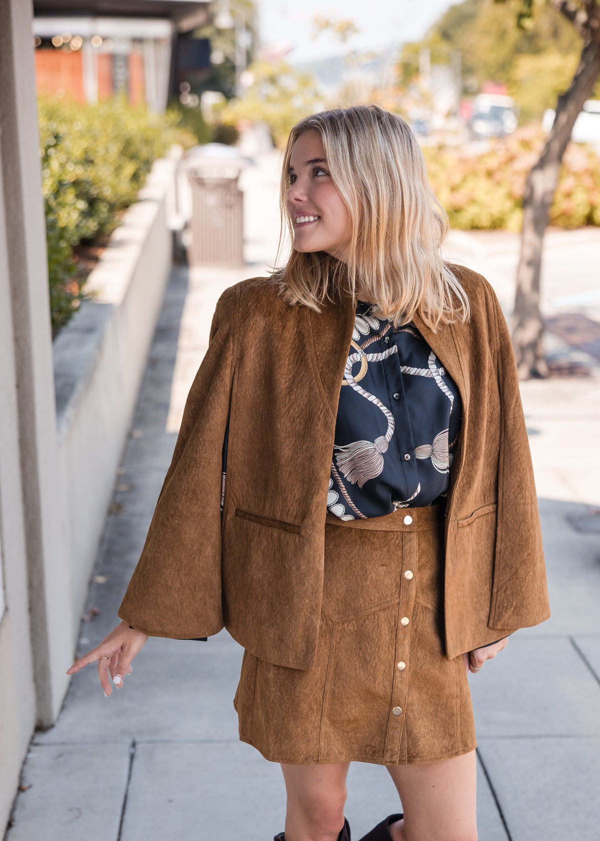Hugo Short Skirt - Camel Suede