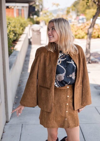 Hugo Short Skirt - Camel Suede