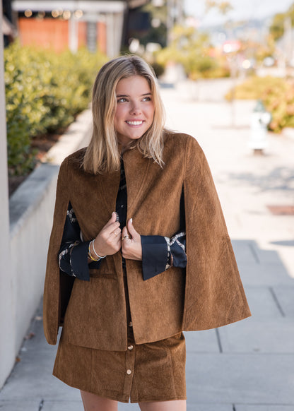 Hugo Short Skirt - Camel Suede