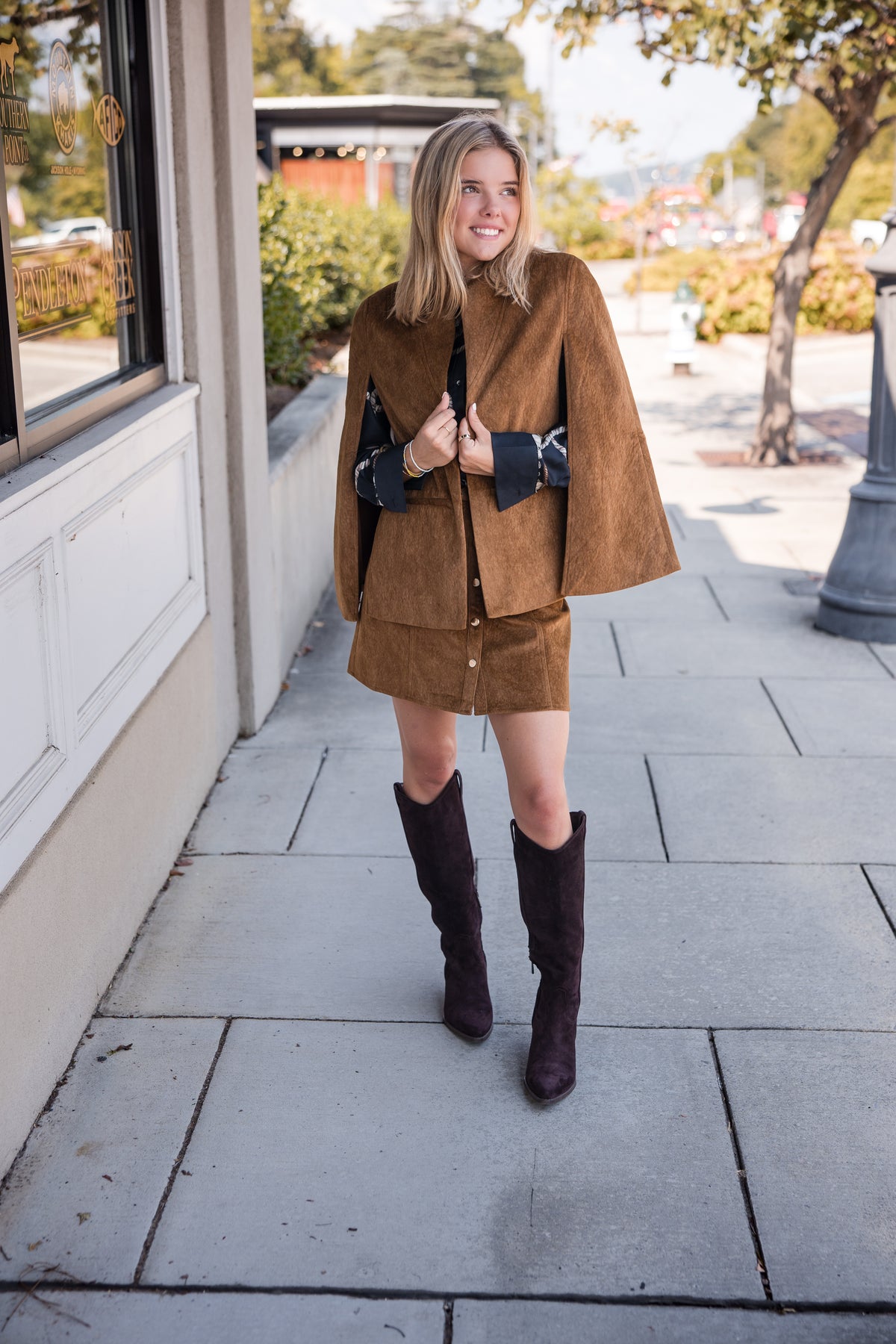 Hugo Short Skirt - Camel Suede