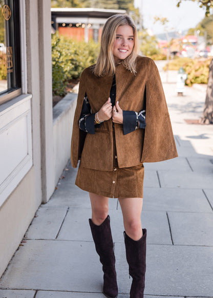 Hugo Short Skirt - Camel Suede
