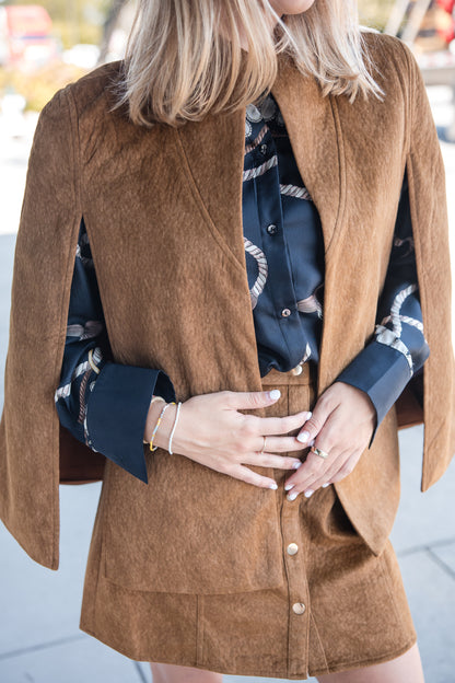 Hugo Short Skirt - Camel Suede