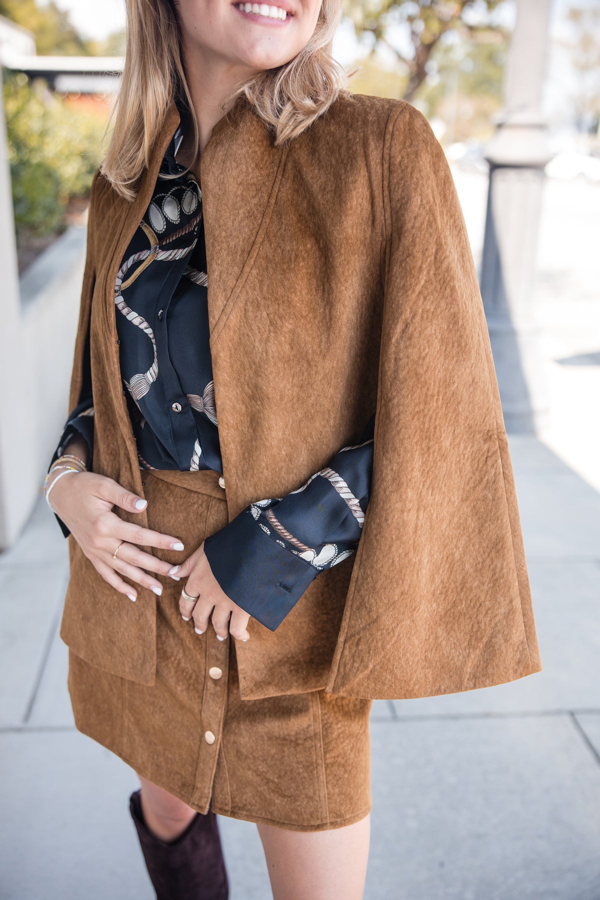 Hugo Short Skirt - Camel Suede