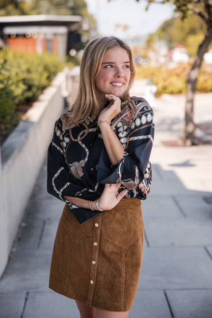 Scarlett Blouse - Navy Bridgehampton