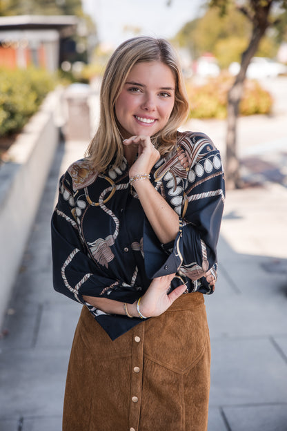 Scarlett Blouse - Navy Bridgehampton