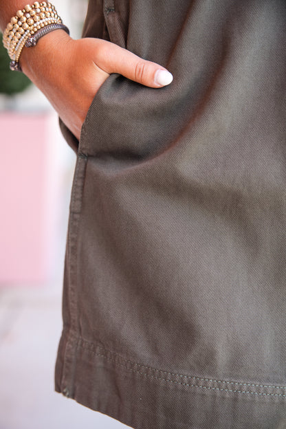 Macayle Denim Dress - Dried Ivy