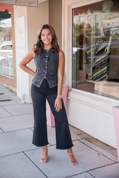 Ardel Denim Vest - Faded Black