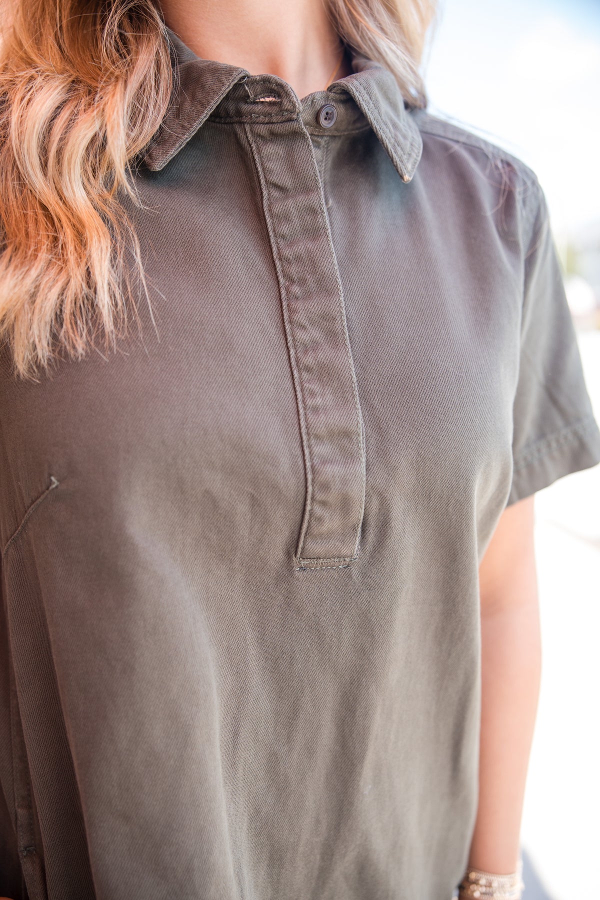 Macayle Denim Dress - Dried Ivy