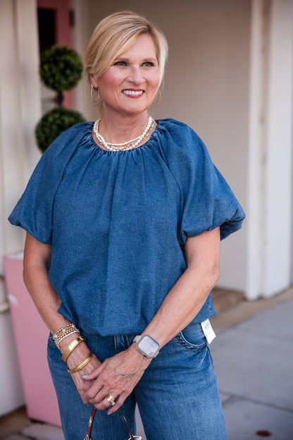 Mika Top - Blue Ridge Denim