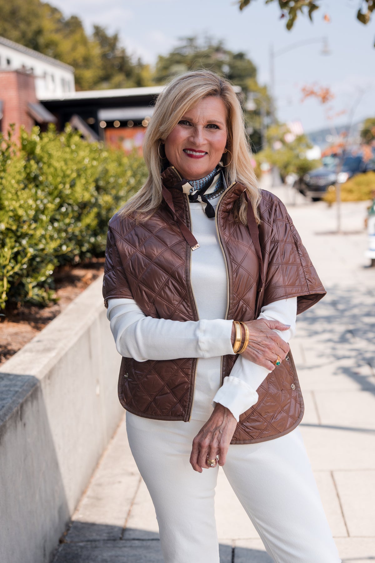 Luxe Quilted Poncho - Tiramisu